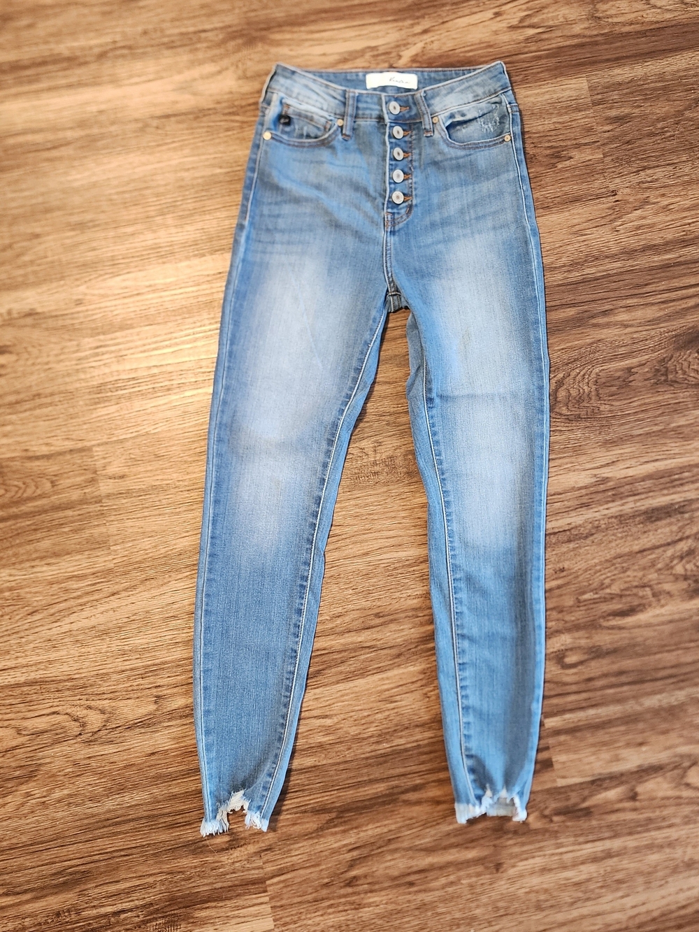 KanCan High-Rise Skinny Jeans 3/25 — 5-Button Fly, Raw Hem, Distressed